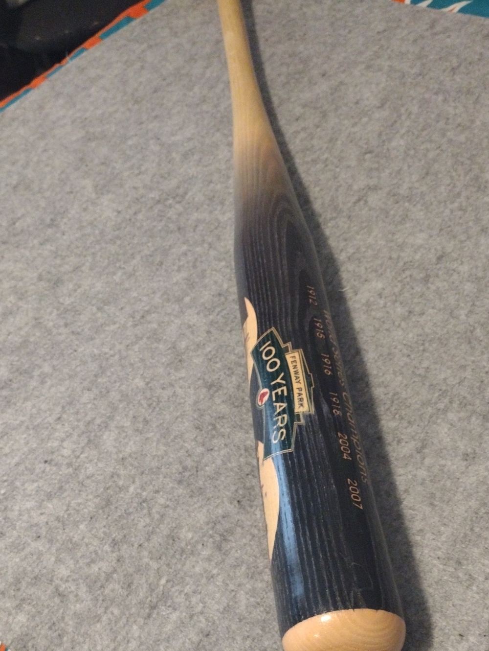 100 Years Commemorative Black and Natural Wood Baseball Bat COA  THE LEGEND YAZ
